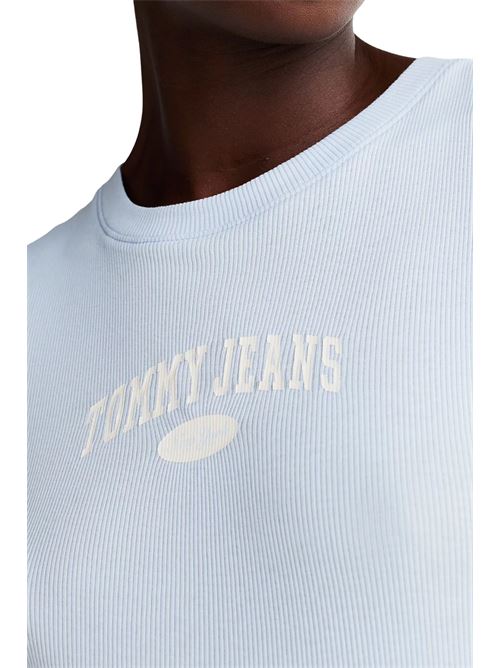 T-shirt slim a coste celeste Tommy Jeans | DW0DW19435C3Q